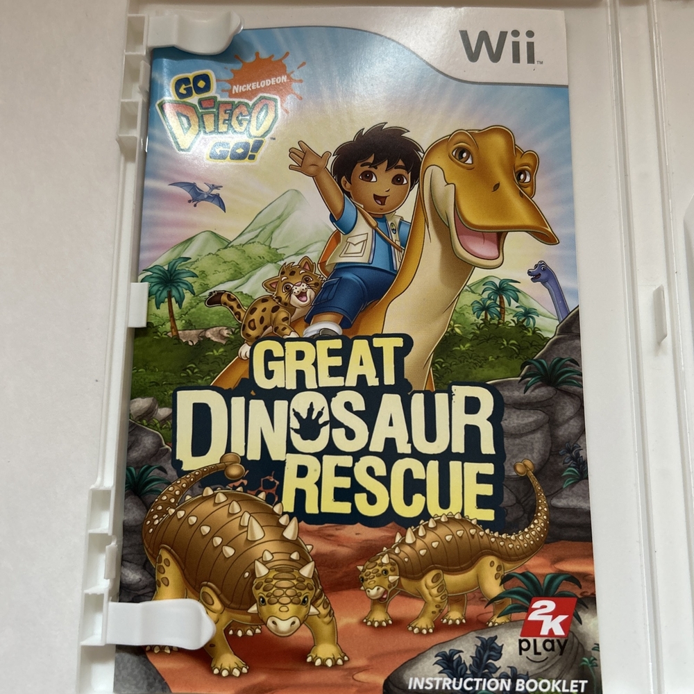Go, Diego, Go! Great Dinosaur Rescue (Nintendo Wii, 2008) Nickelodeon W/Manual